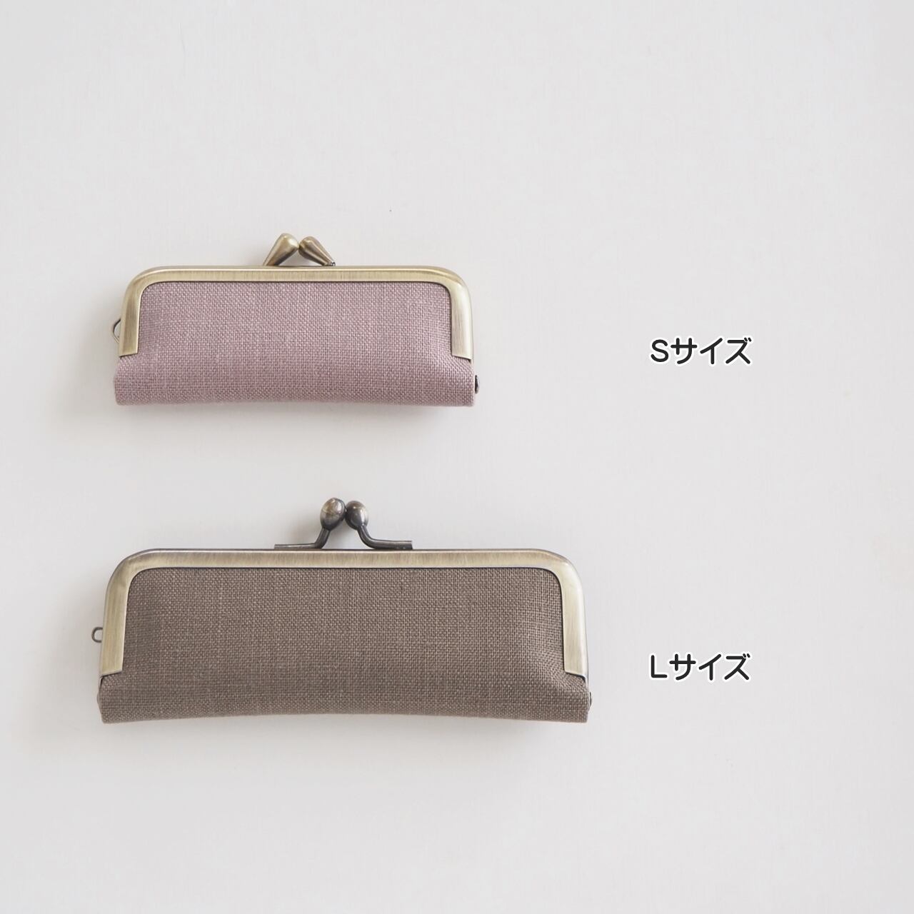 くすみカラー27色から選べる□カラーリネンのがま口印鑑ケース 【L