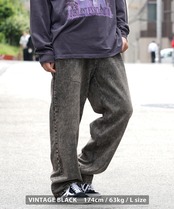 ◆ヴィンテージ加工 デニムワイドバギーパンツ◆wi-917088