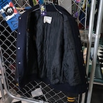 80s ADMIRAL レザー×ウールスタジャン ブラック×イエロー