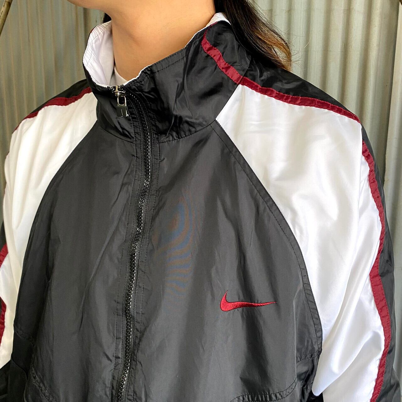 90s ［］NIKE ハーフジップ　スウェット　白タグ　デカスウォッシュ