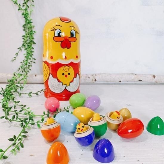 ロシアの民話のマトリョーシカ 「金の卵」 18cm. MT098 | yarumaruka