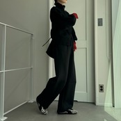 【予約：９月下旬入荷予定】Wzipドライバーズknit/ブラック