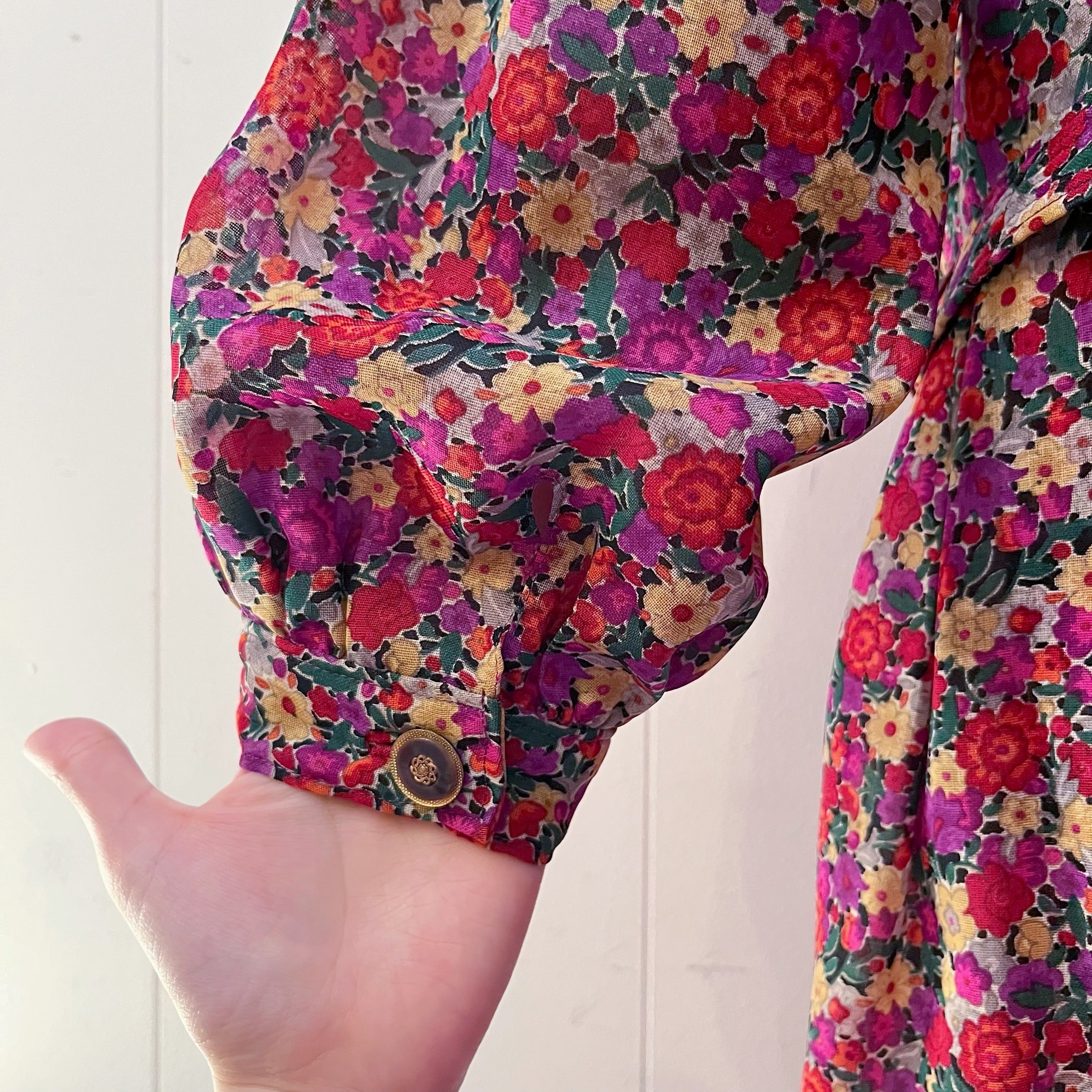 purple red flower one-piece