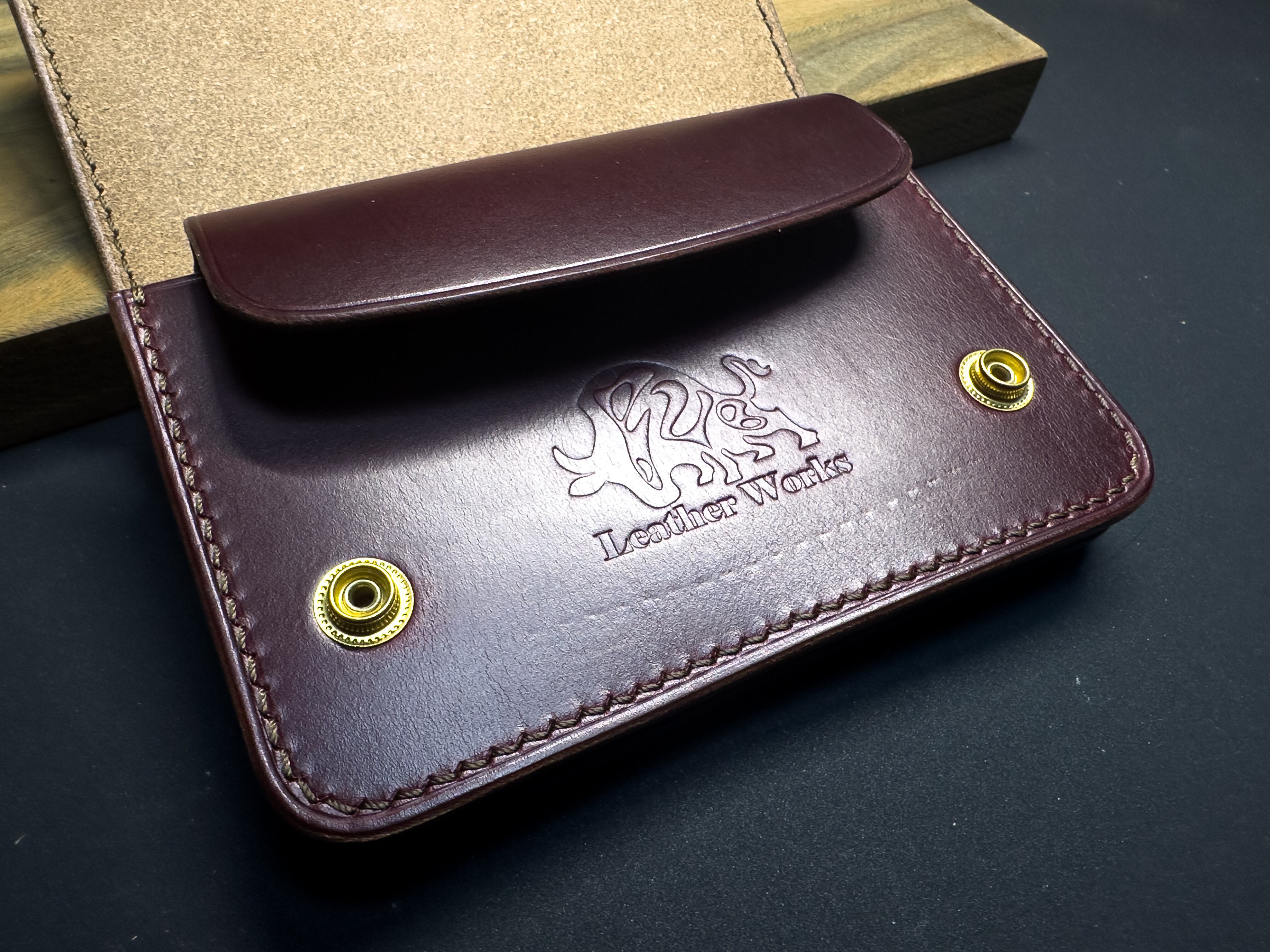 ショートトラッカーウォレット STW-01【クロムエクセル / 茶芯