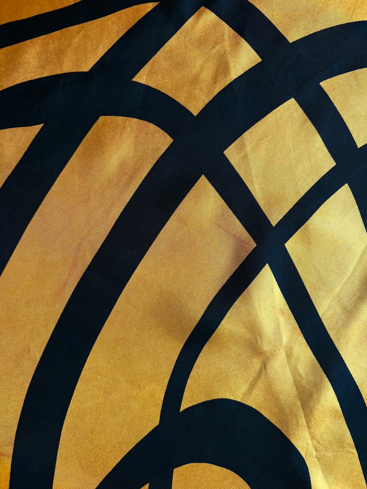 yellow & black abstract silk scarf-5152-8