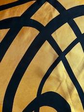 yellow & black abstract silk scarf-5152-8