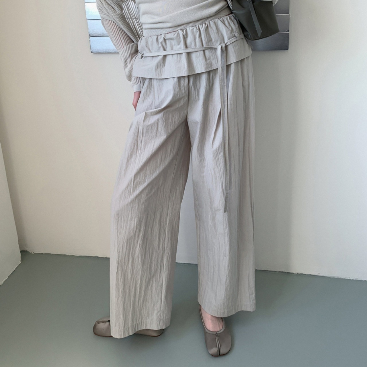 Élan Drawstring Gather Pants F0606