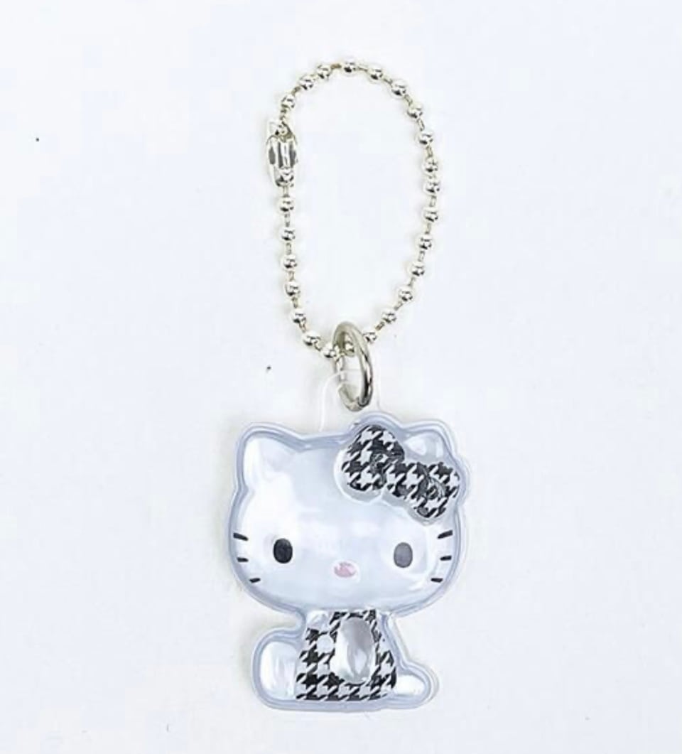 ぷっくりったいプチボールチェーン(キティ)千鳥格子/黒 | candybox