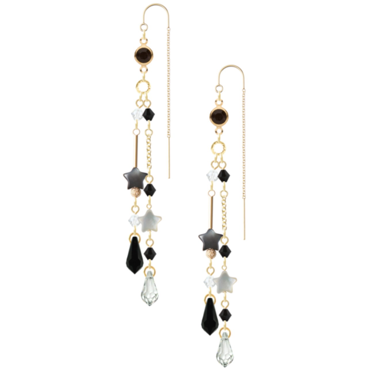 星型のシェルパーツのロングピアス Dahlia*(ピアス/No228 星型のシェルパーツのロングピアス Dahlia*(ピアス/No228