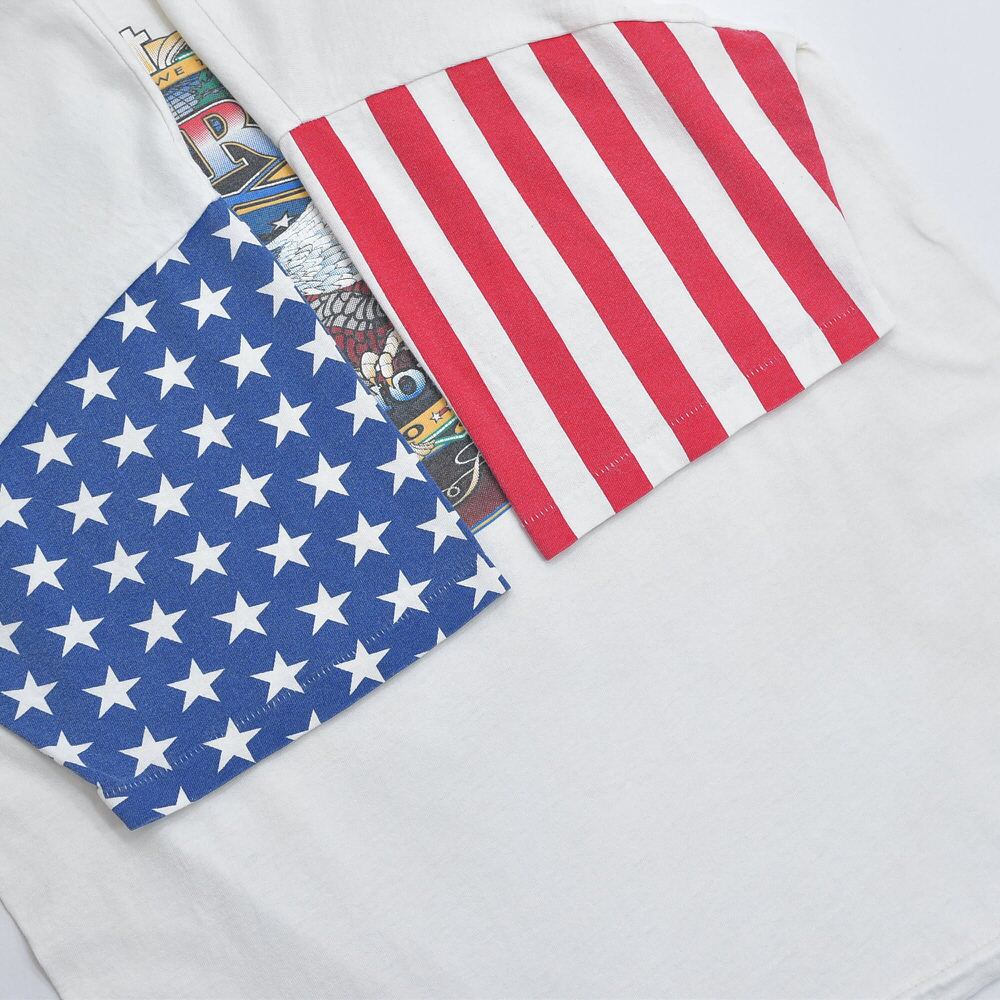 90s アメリカ製 Stars & Stripes 星条旗柄 デザイン プリントT