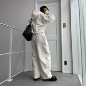 サイドパイピング裏起毛スウェットコクーンPT/エクリュ