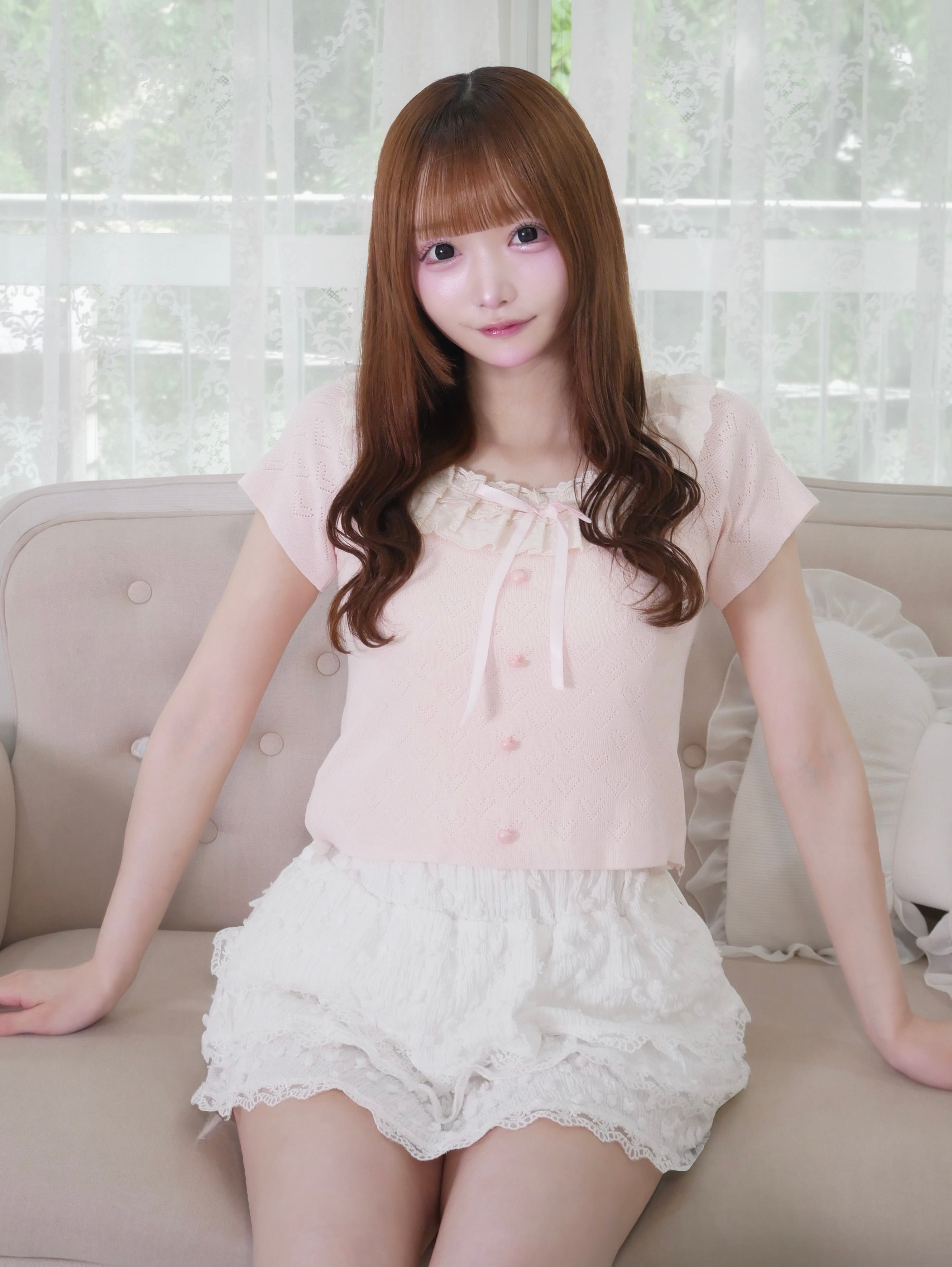 frill heart knit