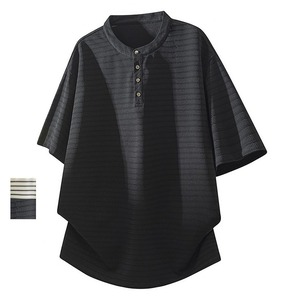 tシャツ 半袖 半袖tシャツ メンズ 2色 M-3XL  ヘンリーネックtシャツ ボーダー カジュアル 春夏 26LT582