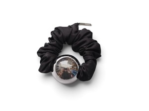 Heyep” Medium Metal Ball Silk Scrunchie“