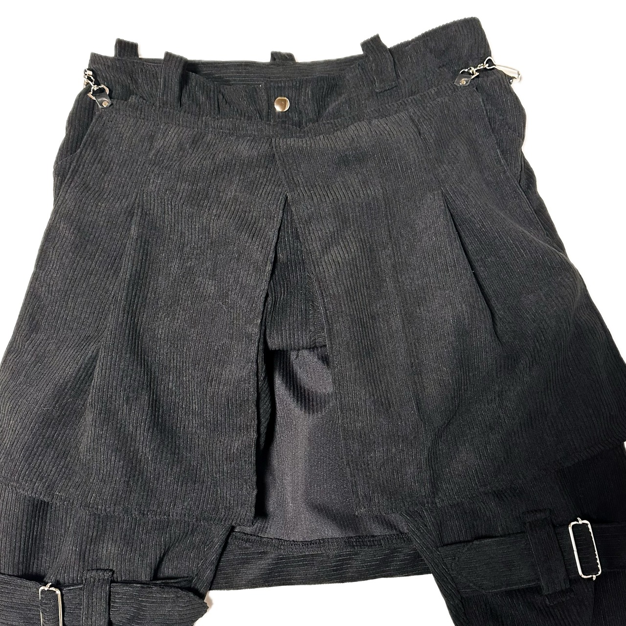 UNFINISHEDボンテージパンツバムフラップスカート24099