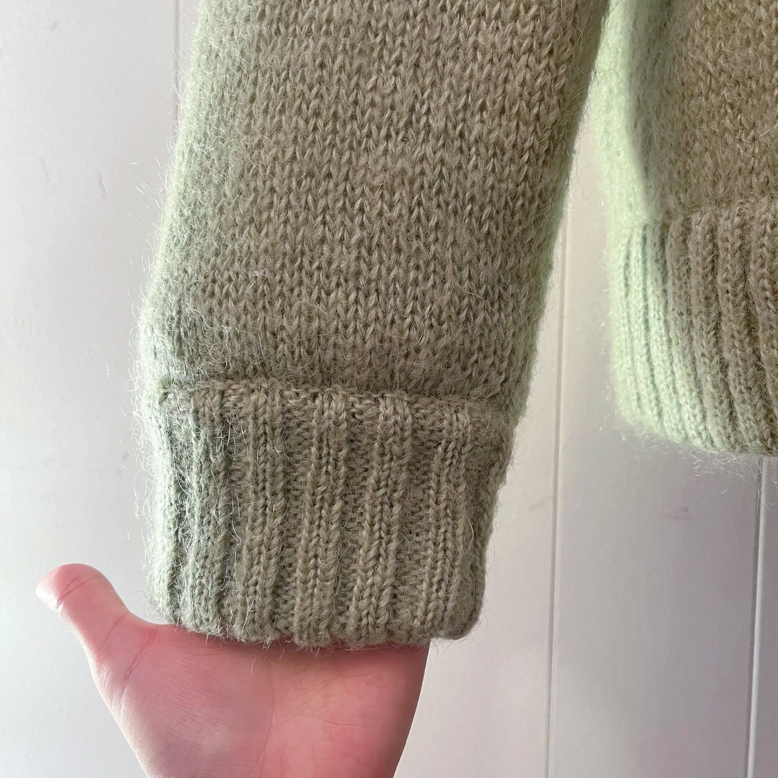 light green flower diamond cardigan