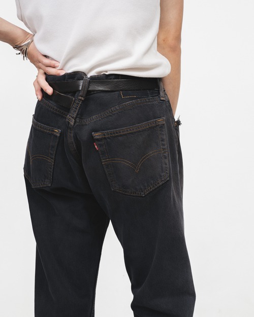 [1996] "Levi Strauss & Co."  501-0000 Garment-Dyed Black Denim Trousers (Made in USA)