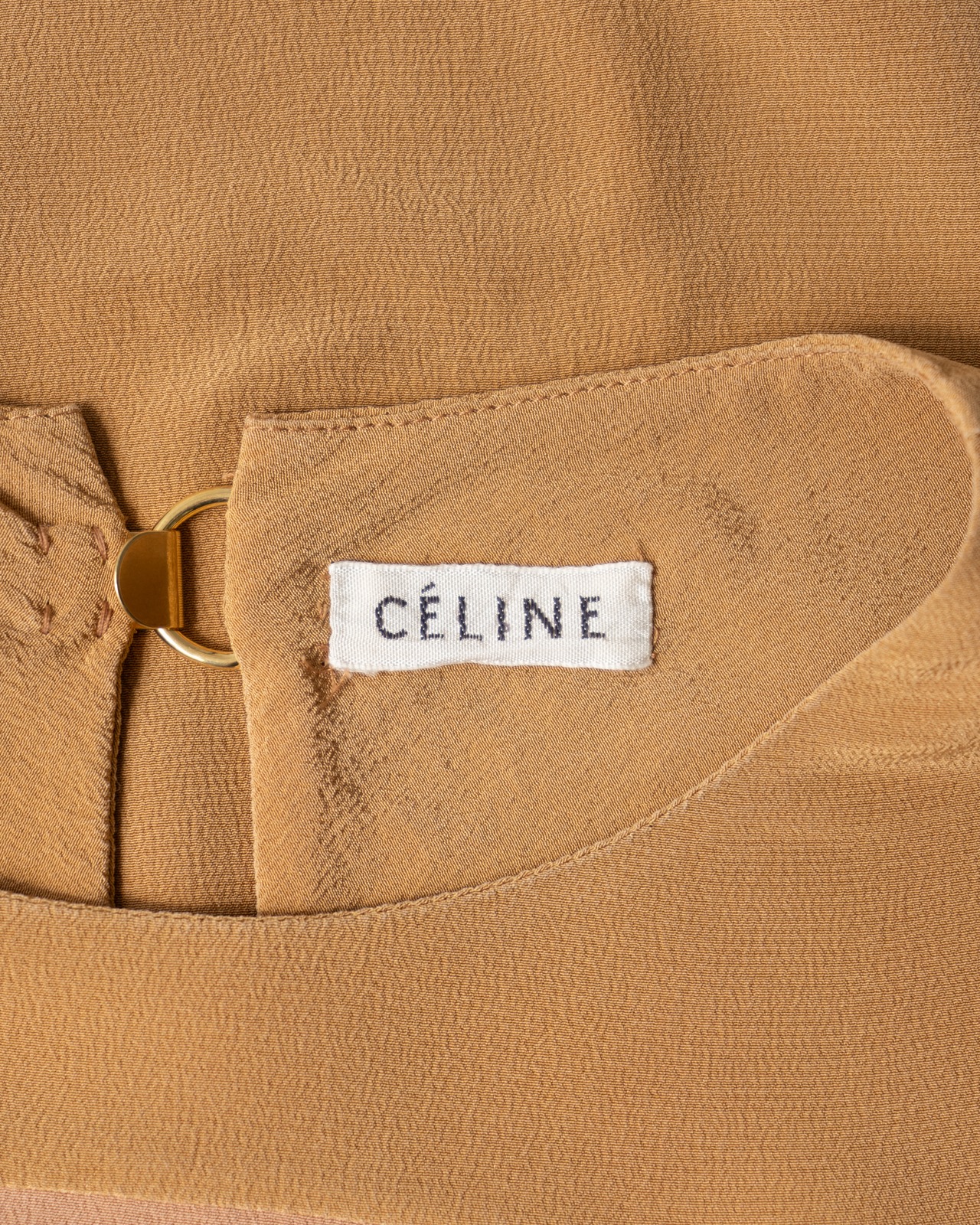 〈CÉLINE〉Short-Sleeve Dress