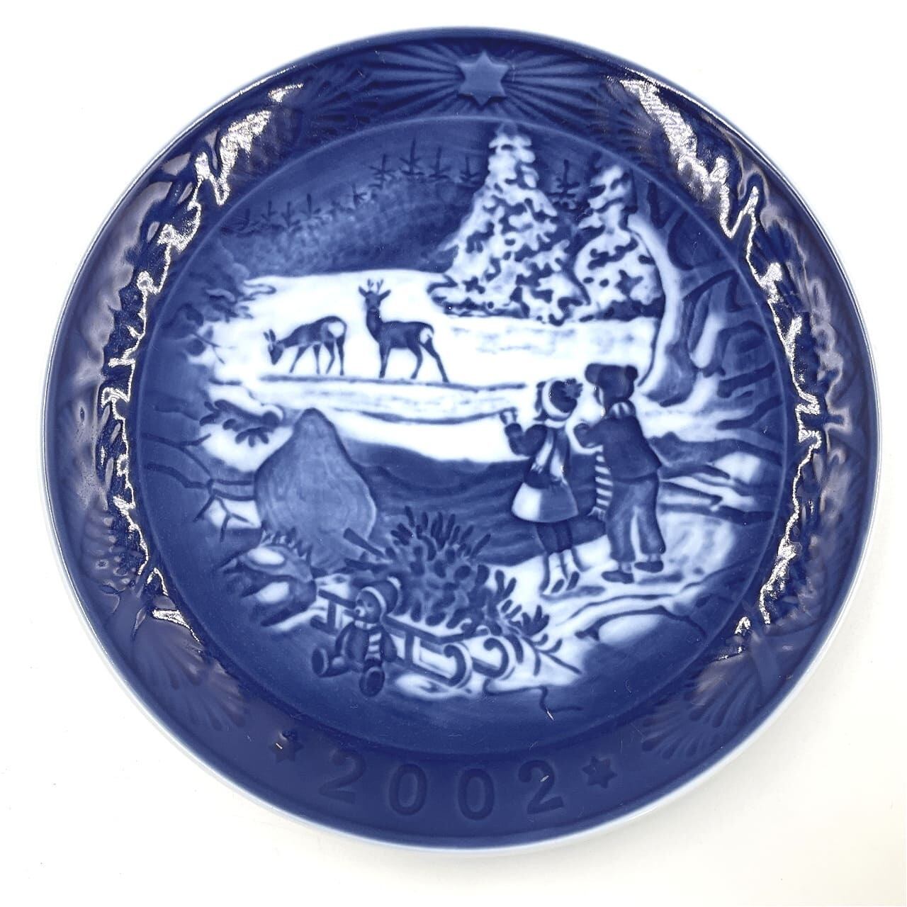   2002年イヤープレート、説明書・箱付 ロイヤルコペンハーゲン】イヤープレート2002年版【箱なし