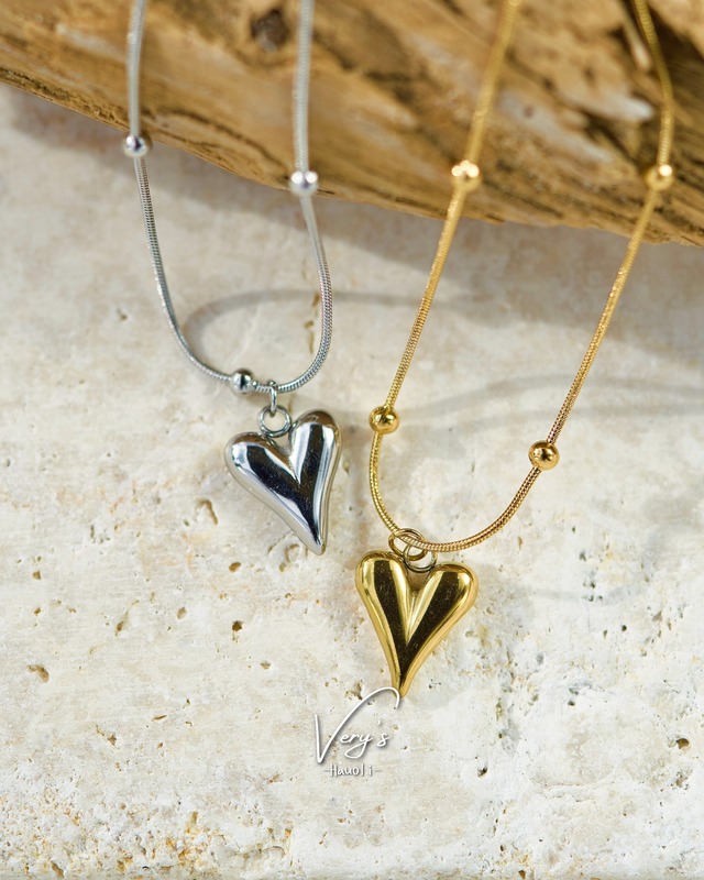Line Heart Necklace【チェーン付き】【Very's Jewelry】