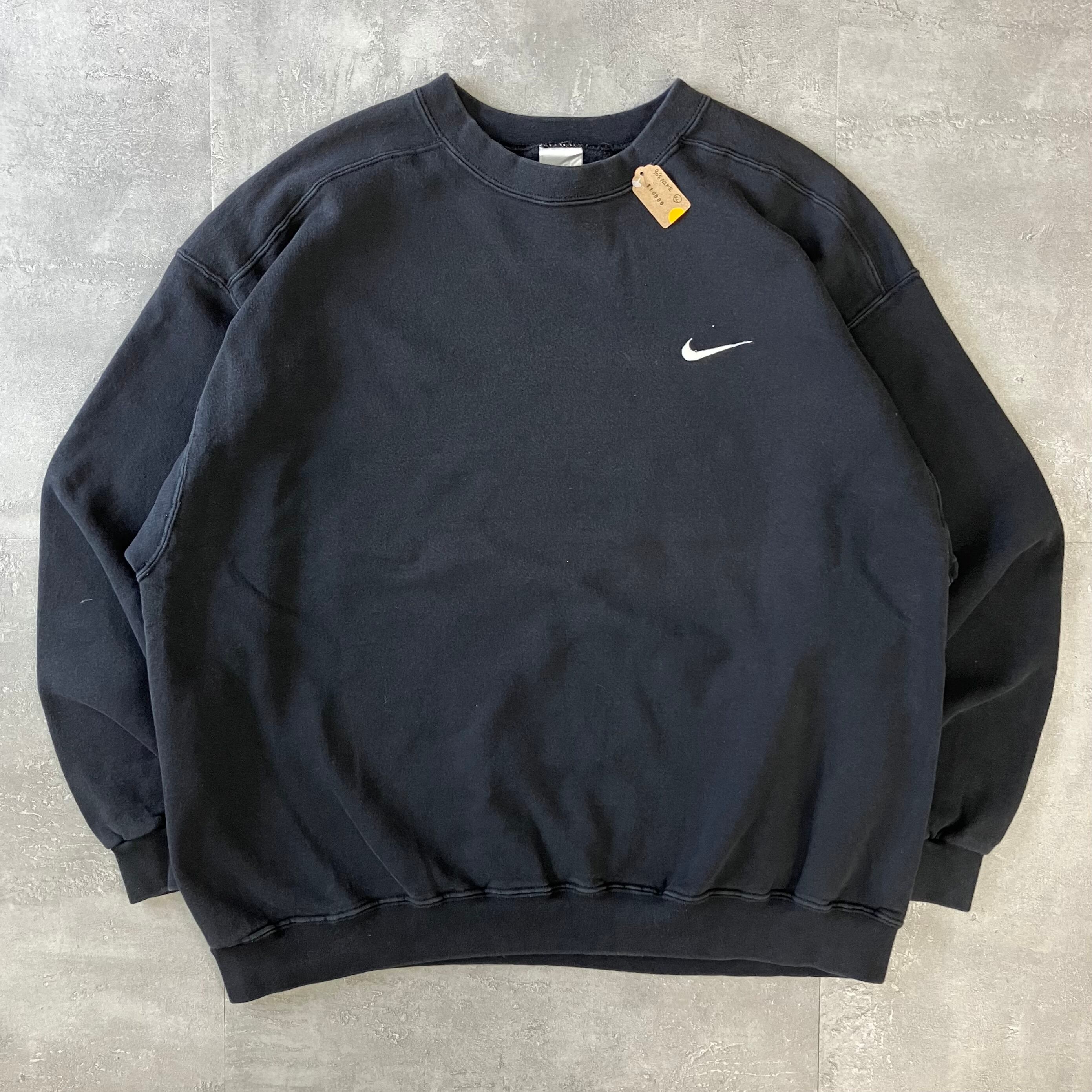 NIKE 90s スウェット ブラック ワンポイント刺繍 No.1783