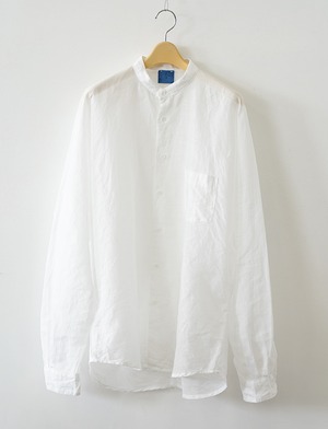 aulico : NO COLLAR LONG SLLEVE SHIRT / WHITE