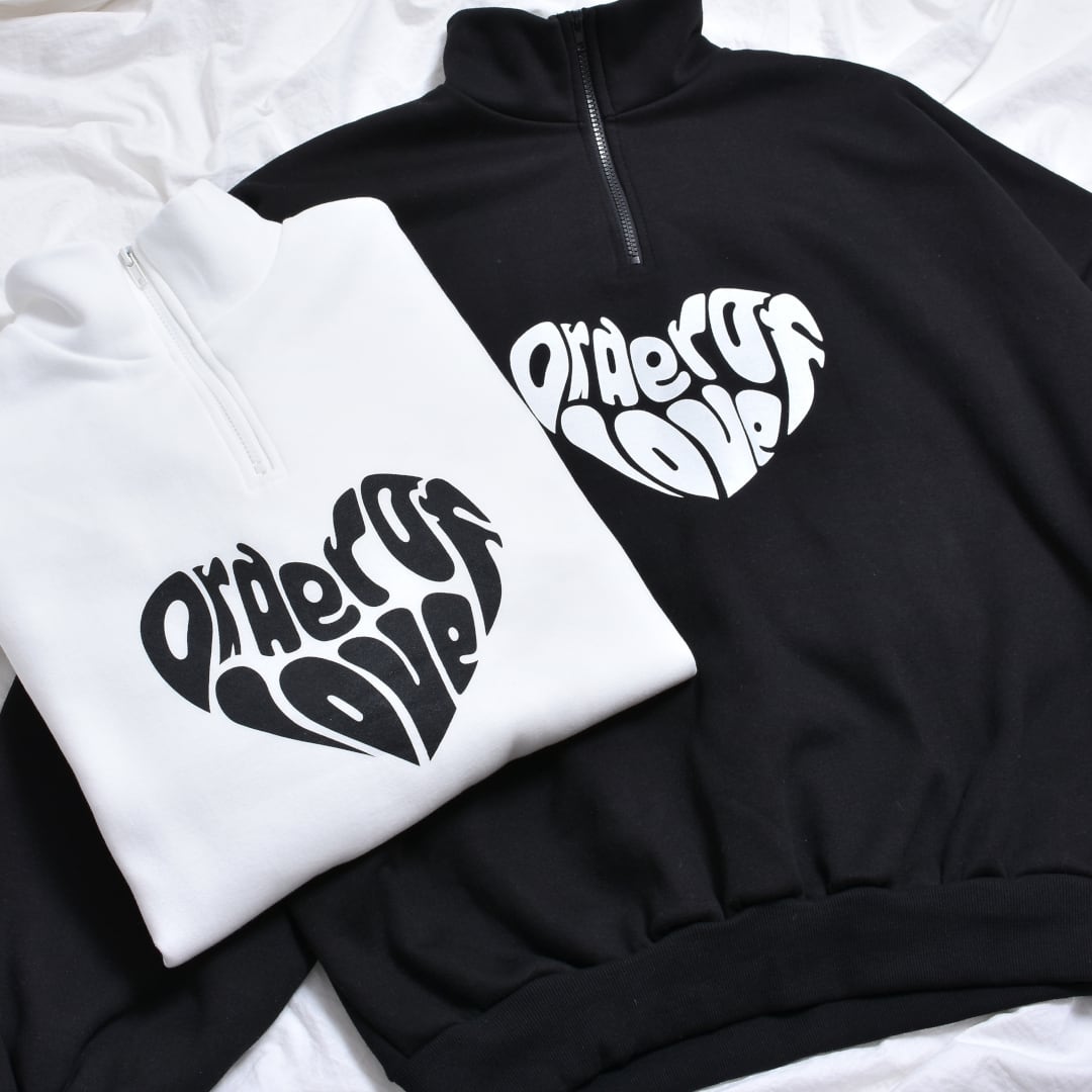 LOVEロゴハーフZIPスウェット(裏起毛)