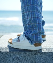 【#Re:room】CHECK STITCH WIDE RELAX DENIM［REP249］