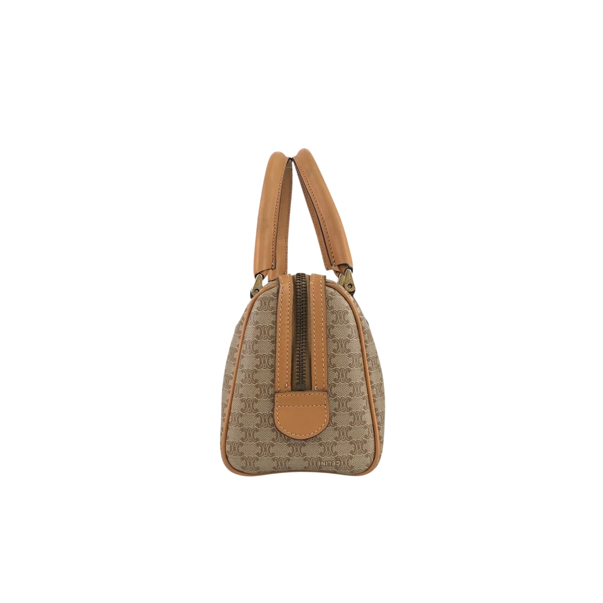 【CELINE】ショルダーバッグ　マカダム柄　PVC ベージュ　ミニバッグ CELINE セリーヌ マカダム ショルダーバッグ ベージュ PVC レザー