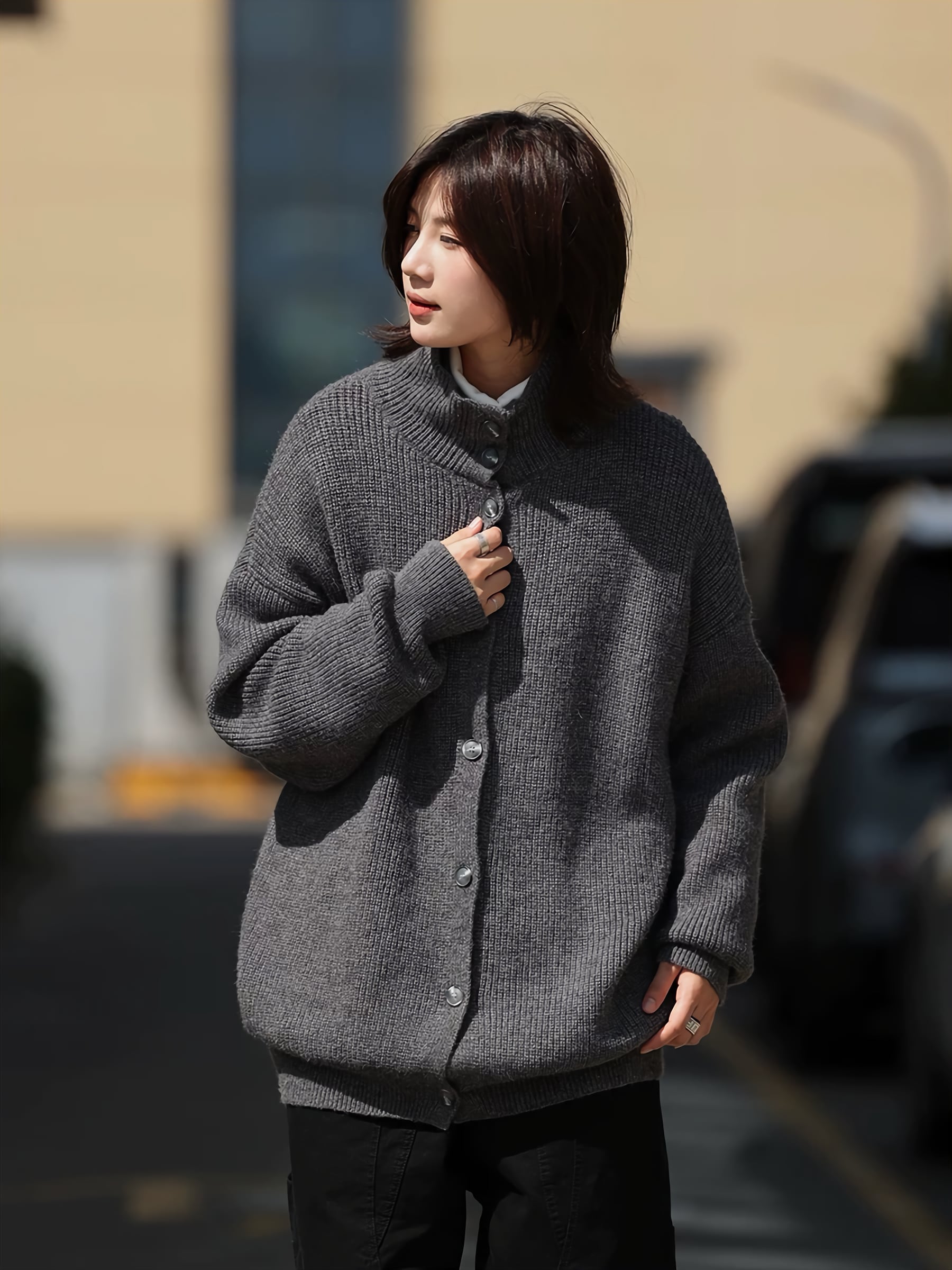 カーディガンハイネックセーター / Cardigan High Neck Sweater カーディガンハイネックセーター / Cardigan High Neck Sweater
