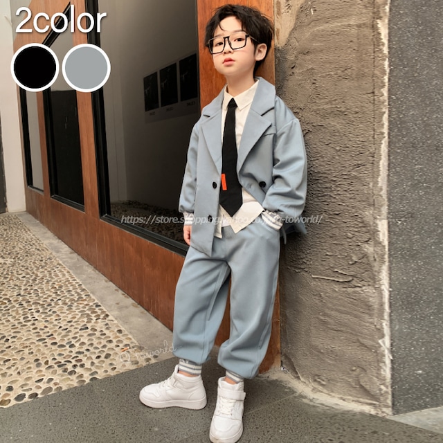 【110㎝-170㎝】2点セット/ジャケット+パンツ　フォーマル　スーツ　男の子　韓国版　韓国子供服　子供服　