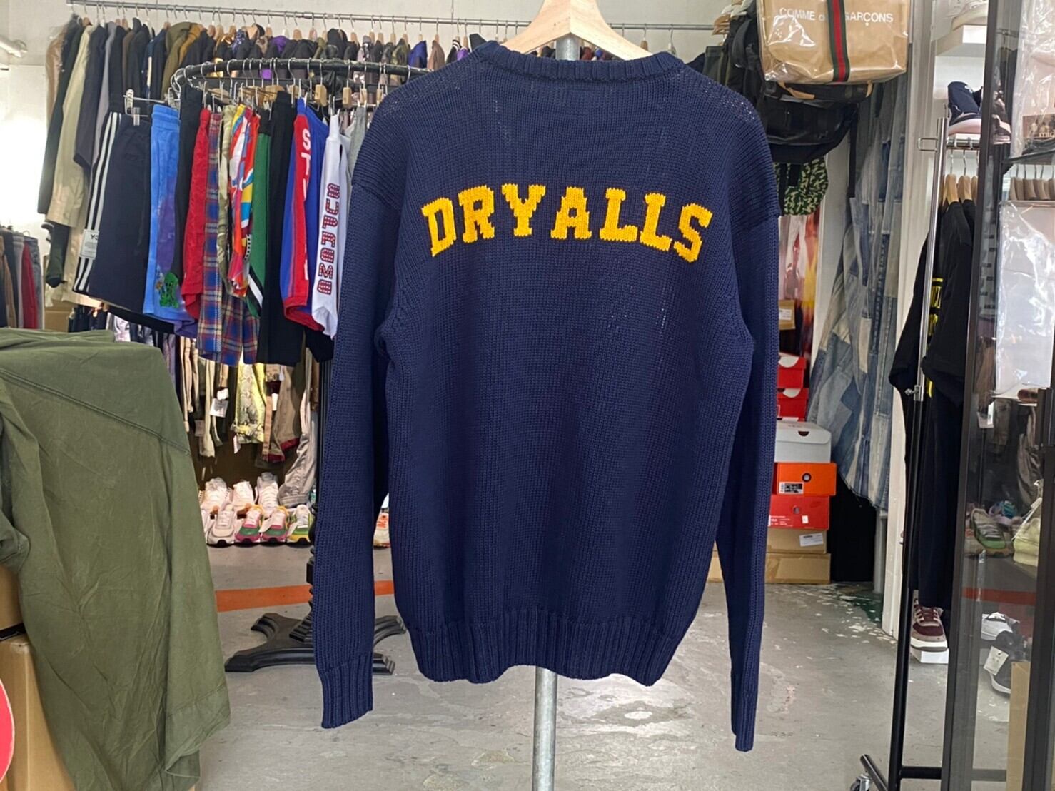 HUMAN MADE COTTON KNIT SWEATSHIRT LARGE NAVY 96896 | BRAND BUYERS 