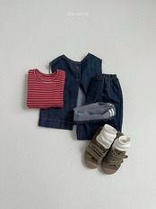 【取寄/韓国直送】minirobe 26/AT ノンペイドデニムベスト|秋服|韓国子供服
