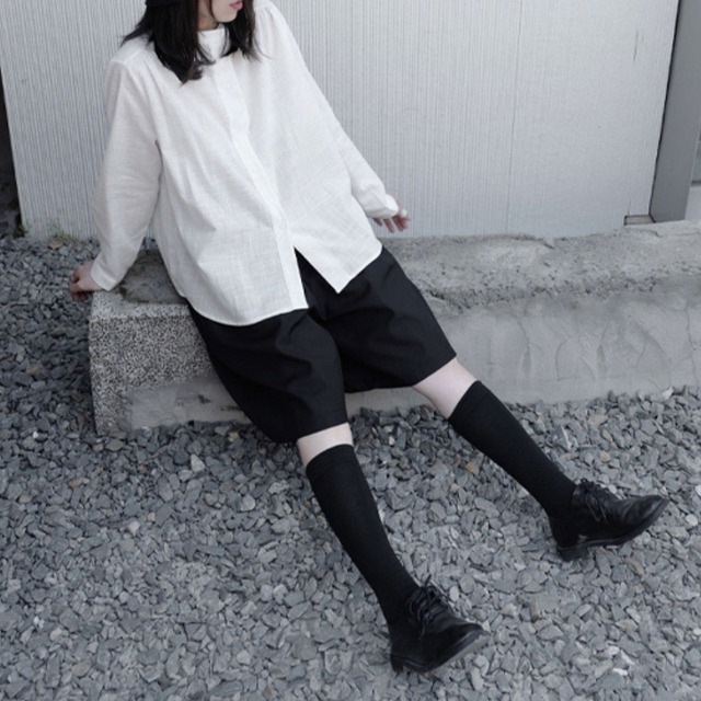 Stand collar long sleeve top【2color】 C0403