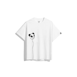 送料無料 【HIPANDA ハイパンダ】 男女兼用 フロッキー プリント Tシャツ UNISEX SHORT SLEEVED T-SHIRT / WHITE・ BLACK・GRAY