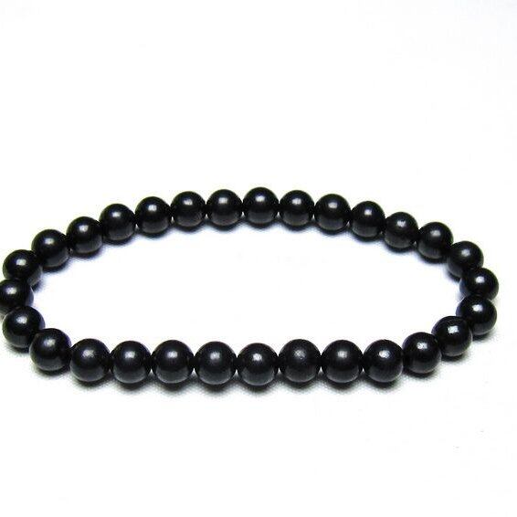 シュンガイト ブレスレット 6mm 一点物 メール便可 111-49630