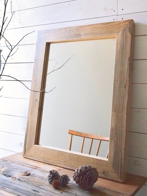 600×740 Wood flame mirror