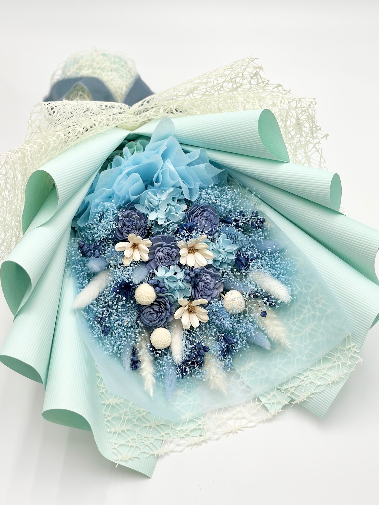 ドライフラワー花束(空色) □Lサイズ 【定番商品】 画像2