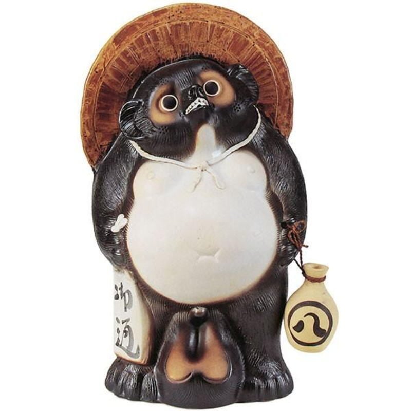 ひねり狸メス 6号 （信楽焼き・陶器・たぬき・タヌキ・置物・B088-04