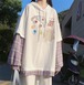 ✞ フードセーター 大人女子☆カジュアルシャツブラウス ロング スウィート ガーリー ✞ゴスロリ SM ミリ 甘ロリ クラロリ 和ロリ エレガント 黒ロリ 姫ロリ 華ロリ BB-BB64457248811