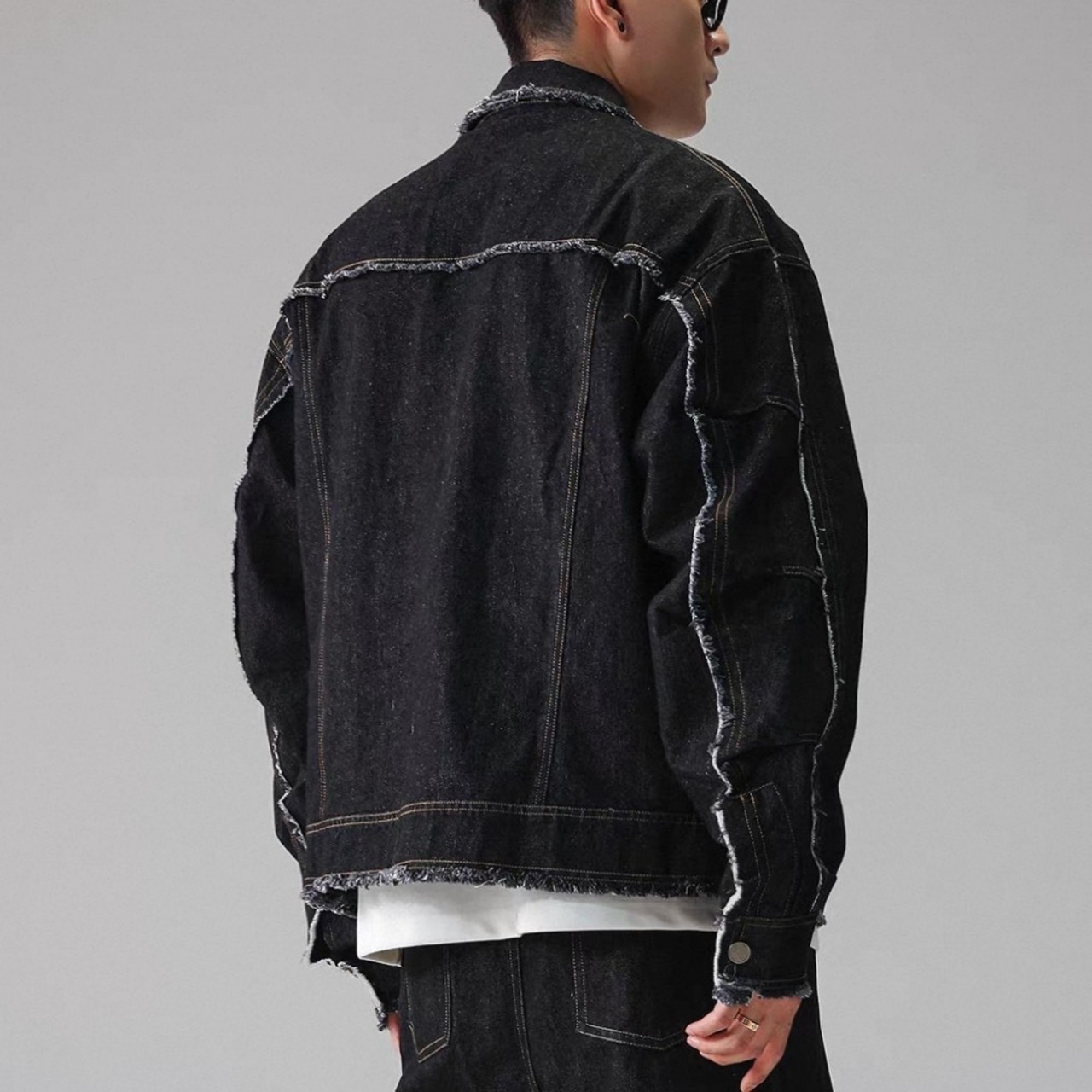 Distressed stitch denim jacket 1241 - 10