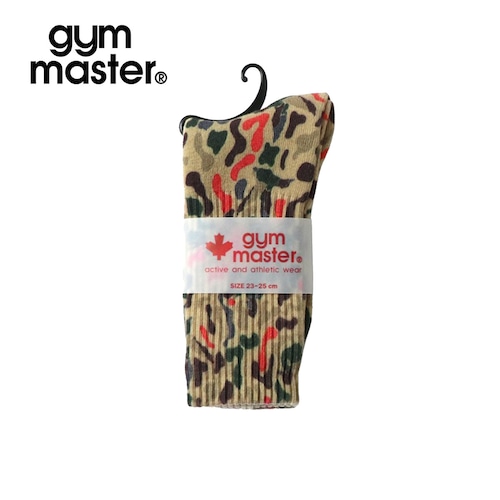 gym master ハッピーペイント クルーソックス 総柄 靴下 レディース メンズ 23-25cm 25-27cm カラフル アニマル レスラー おしゃれ かわいい フェス キャンプ プレゼント ギフト G857329 カモ