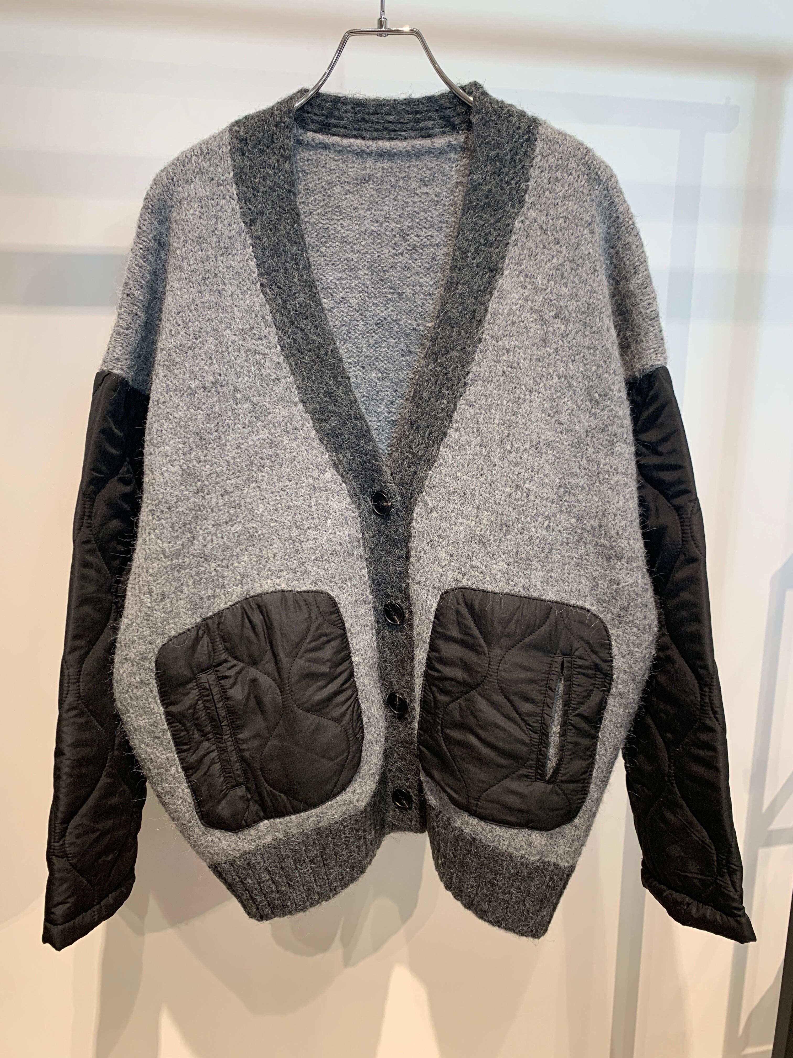 nylon quilt docking cardigan