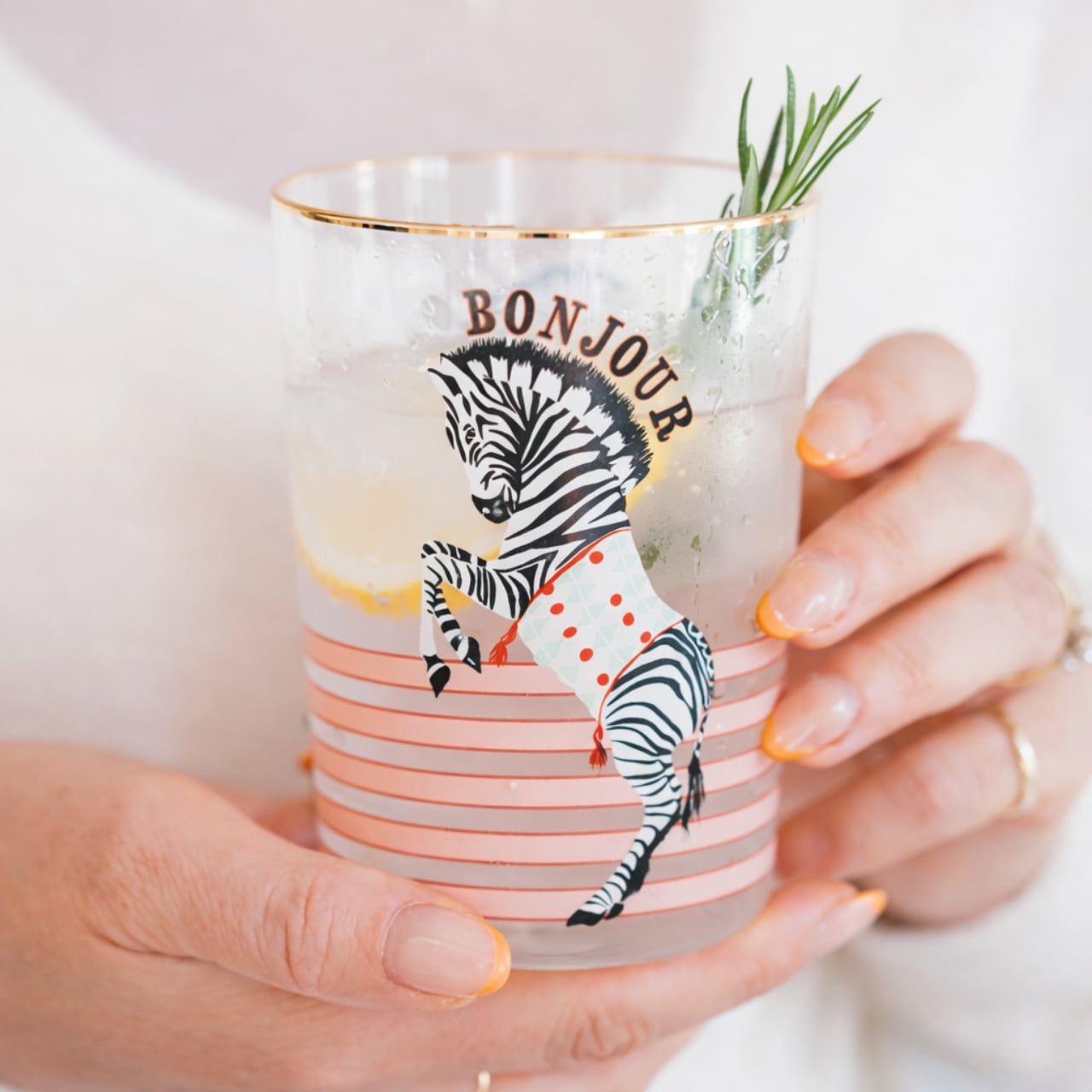 【YVONNE ELLEN】 ウォーターグラス｜ シマウマ