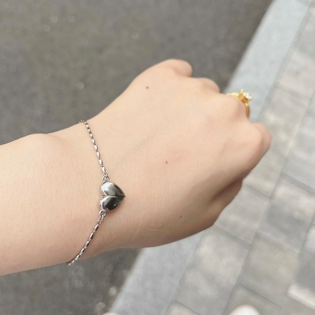 【podou original】S.STEEL heart magnet bracelet（2colors）