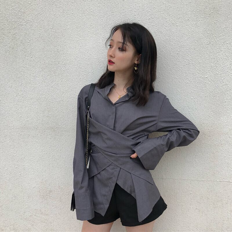 オータムウェストシャツ スタンダードクロス ロング レトロ 秋物 ガールズファッション87499773639