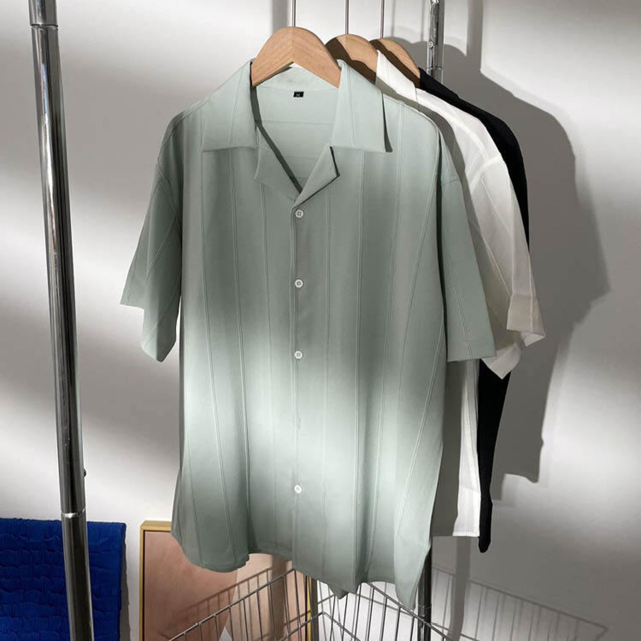 デザインオープンカラー半袖シャツ　MT0160015