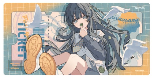 amii. Half Play mat 《 clover（クローバー） 》 ハーフプレイマット ラバーマット Rubber mat デスクマット Desk mat あみー アミー 4周年記念デザイン