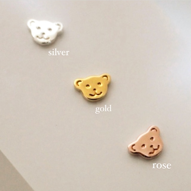 silver925 bear piercing【 3color 】