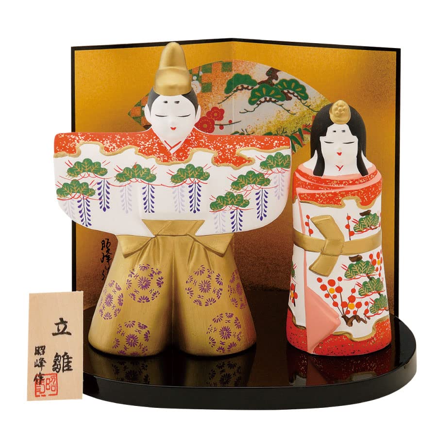 立雛人形　陶器製　珍品希少 瀬戸陶芸社 ひな人形 雛人形 コンパクト セット 雅立雛 大 陶器 置物